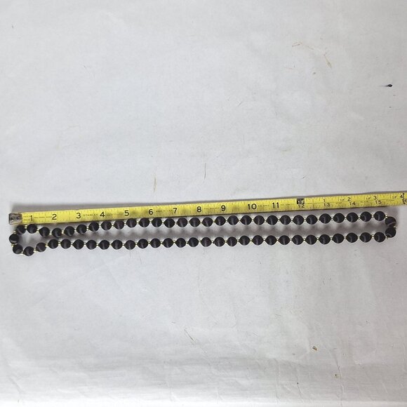 Handmade Black Bead Necklace Gold Spacers Boho Jewelry - Picture 3 of 3